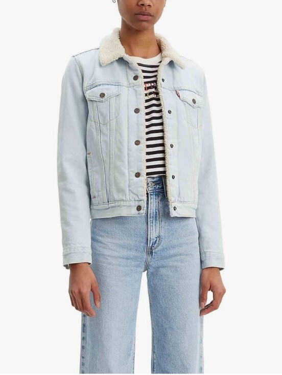 Levi's Jackets & Blazers - Levi's Light Blue Sherpa Denim Trucker Jacket